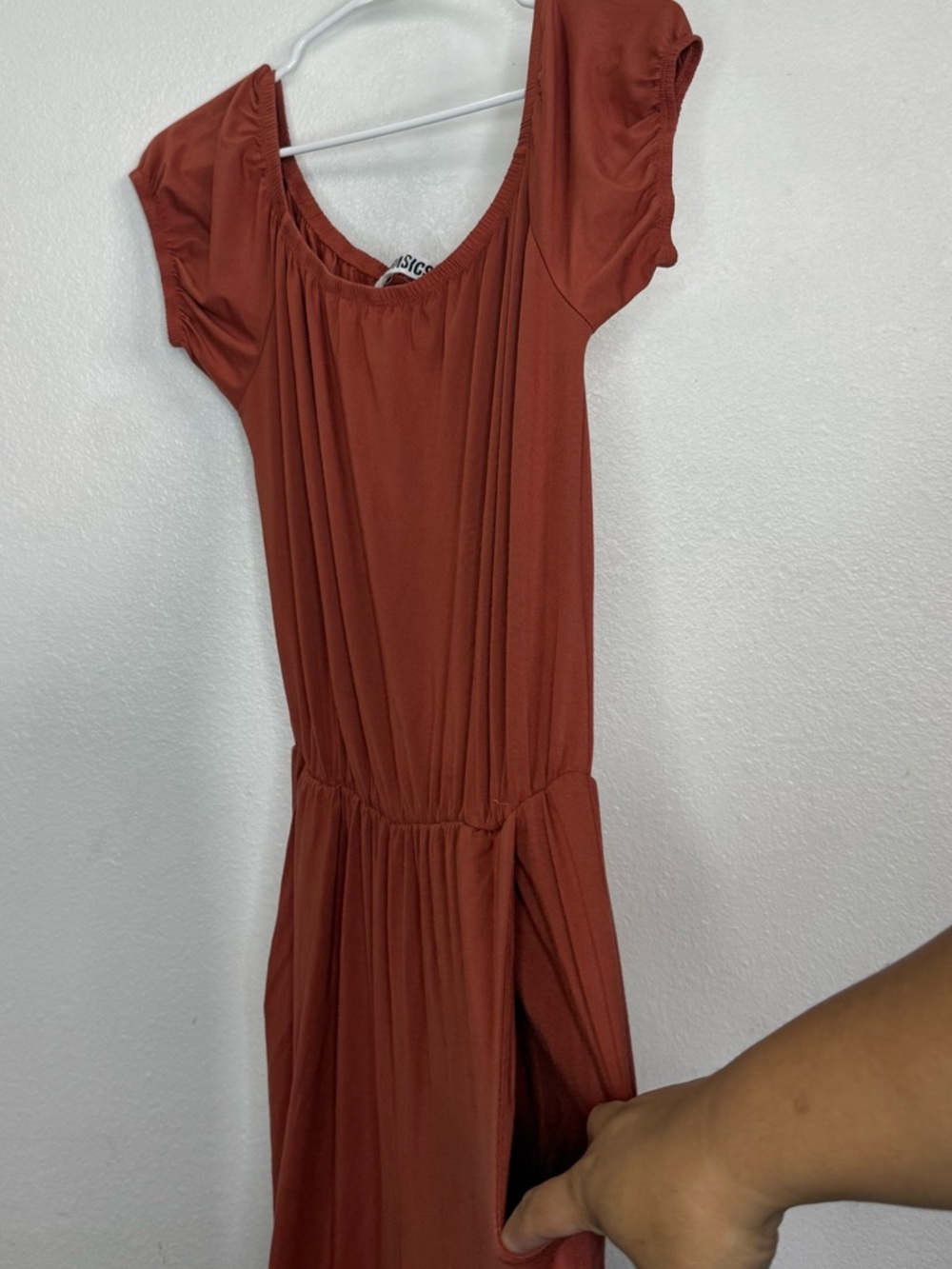 FE Basic Rust Red Wide-Leg Jumpsuit - Picture 3 of 4